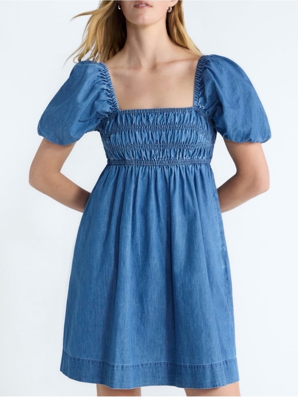 Free Assembly Women's Puff Sleeve Peasant Mini Dress. Size XL. New